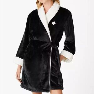 Kate Spade Black & White Chenille Robe L/XL